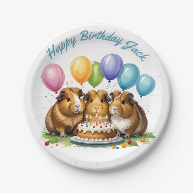 Prato De Papel Festa de aniversário de porco-guincho (Frente)