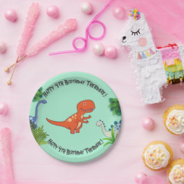 Prato De Papel Festa de aniversário de Rock dos Dinossauros