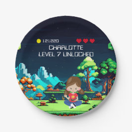 Prato De Papel Festa de aniversário divertida do jogo de computad