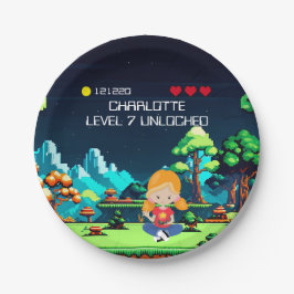 Prato De Papel Festa de aniversário divertida do jogo de computad