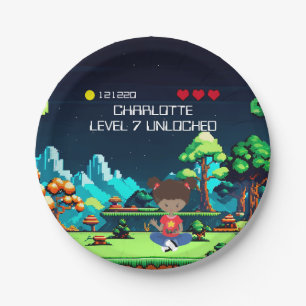 Prato De Papel Festa de aniversário divertida do jogo de computad