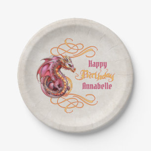 Prato De Papel Festa de aniversário do dragão