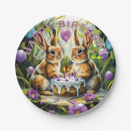 Prato De Papel Festa de aniversário do Jardim dos Coelhos