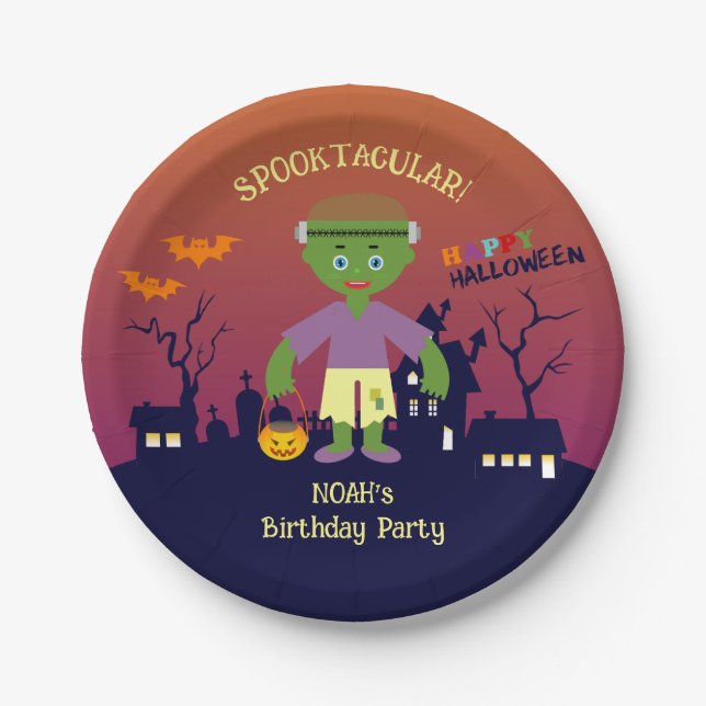 Prato De Papel Festa de aniversário do Menino das Figuras de Hall (Frente)