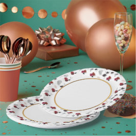 Prato De Papel festa de aniversário do padrão abstrato