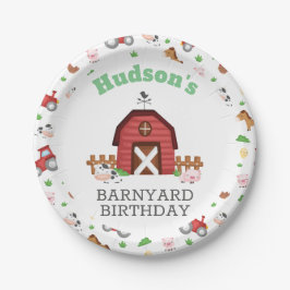 Prato De Papel Festa de aniversário do quintal dos animais de cri