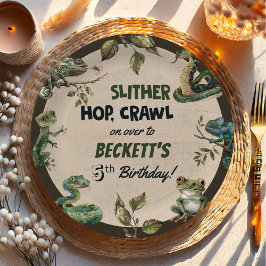 Prato De Papel Festa de aniversário do Reptile Themed Kid