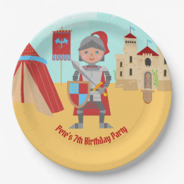 Prato De Papel Festa de aniversário do Torneio de Cavaleiros Medi