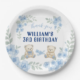 Prato De Papel Festa de aniversário do Urso de Teddy