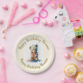 Prato De Papel Festa de aniversário do Urso de Teddy