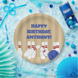 Prato De Papel Festa de aniversário e Boliche dos pinos