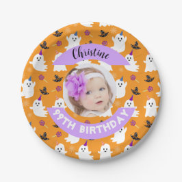 Prato De Papel Festa de aniversário Fantasma do Cavaleiro Laranja
