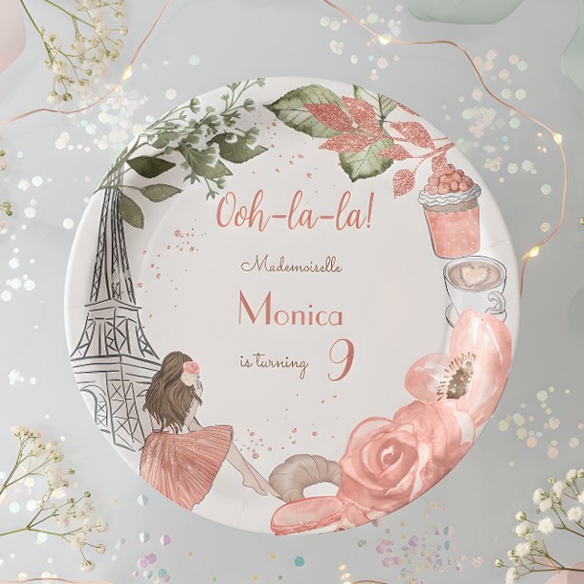 Prato De Papel Festa de aniversário francesa do tema Paris (Criador carregado)