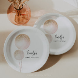 Prato De Papel Festa de aniversário inicial de balões brilhantes 