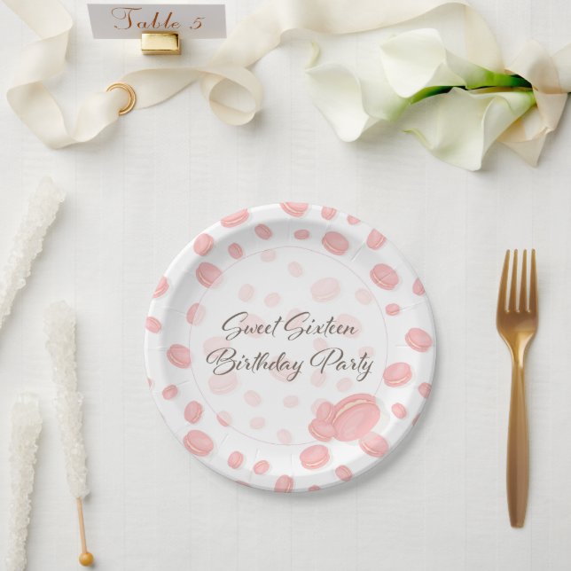 Prato De Papel Festa de aniversário Macaron (Casamento)