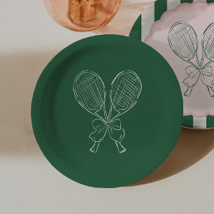 Prato De Papel Festa de Aniversário nos Campos de Tênis do Countr
