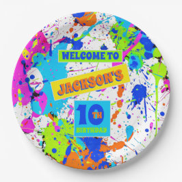 Prato De Papel Festa de aniversário Paintball