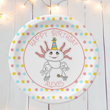Festa de aniversário personalizada Axolotl temida