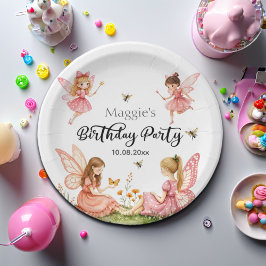 Prato De Papel Festa de aniversário Pink Fairies