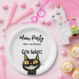 Prato De Papel Festa de aniversário Preto Engraçado