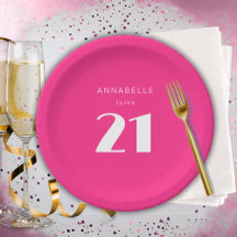 Festa de Aniversário Rosa Moderno 21 Vinte Um