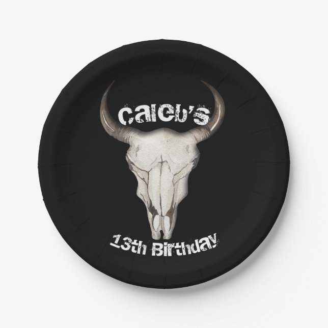 Prato De Papel Festa de aniversário Rustic Boho Bohemian (Frente)