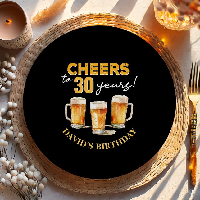 Prato De Papel Festa de aniversário Surpresa de Saúde e Cervejas (Criador carregado)