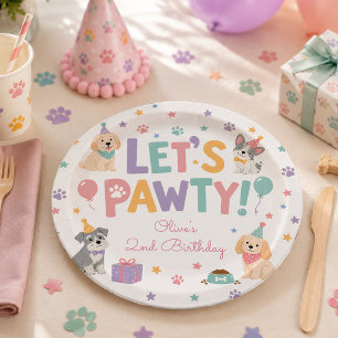 Prato De Papel Festa de Aniversário Tema Cachorrinho Vamos Festej