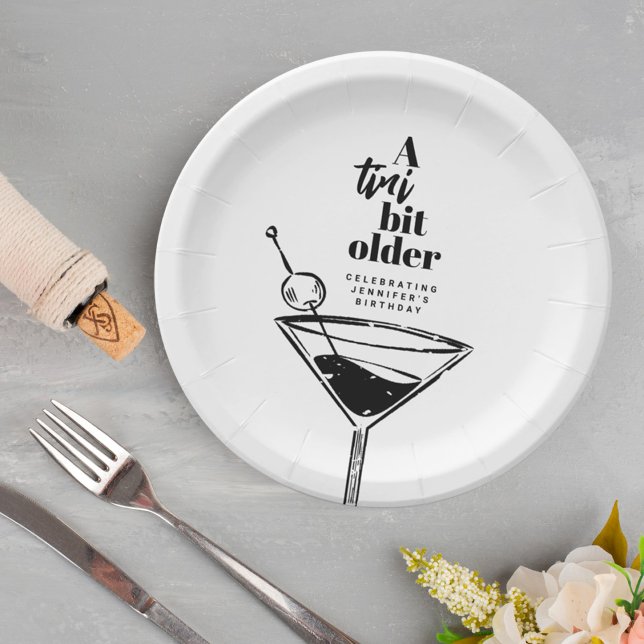 Prato De Papel Festa de aniversário Tini Bit Antigo Martini (Criador carregado)