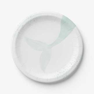 Prato De Papel Festa de aniversário Turquoise Sereia