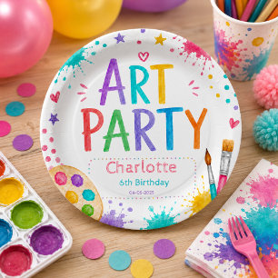 Prato De Papel Festa de Arte Colorida para Crianças de 6 Anos de