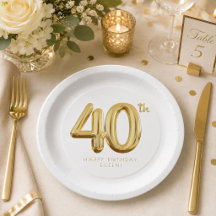 Festa de Balão de Aniversário de 40 Anos Dourado