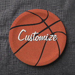 Prato De Papel Festa de Basquete / Nome da Equipe Personalizado p