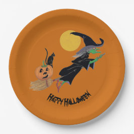 Prato De Papel Festa de Bruxas Coloridas Divertidas