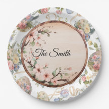 Festa de Caça aos Ovos de Páscoa com Nome da Famíl