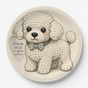 Prato De Papel Festa de Cachorrinho de Poodle Adorável Ilustração