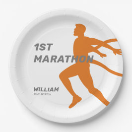 Prato De Papel Festa de Celebração da Maratona de Posto de Nome P
