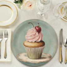 Festa de Chá de Aniversário com Cupcake Rosa Vinta