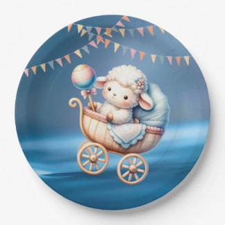 Prato De Papel Festa de Chá de Bebê Colorida Doce Lampadinha