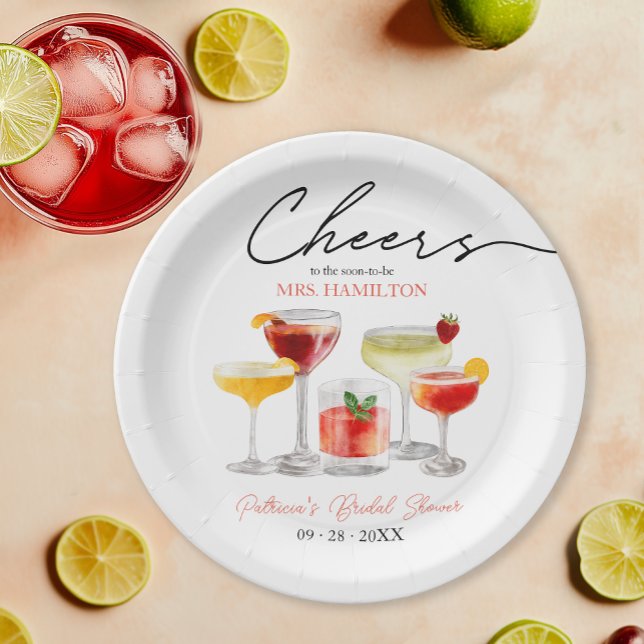 Prato De Papel Festa de Chá de Coquetel Fofo para Noiva (Criador carregado)