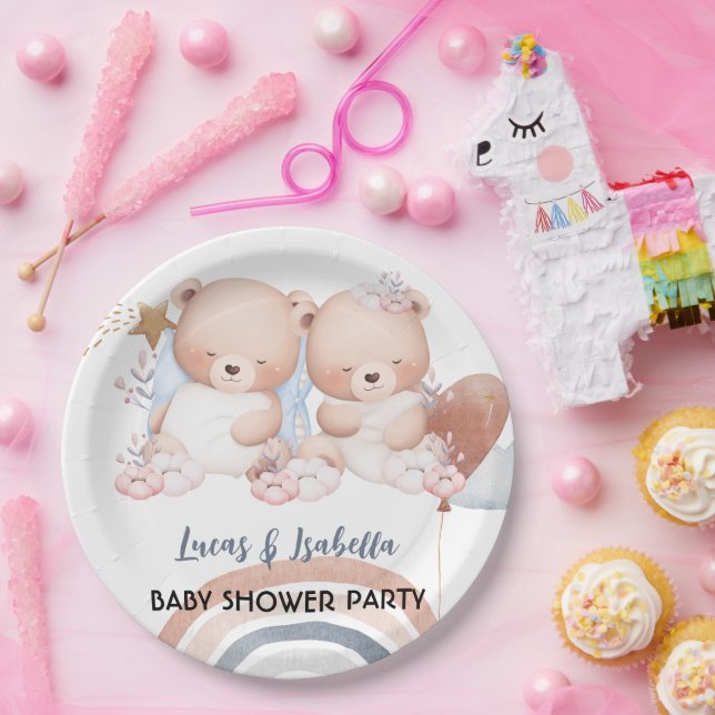 Prato De Papel Festa de chá de fraldas de balões estrelados de ur (Festa)