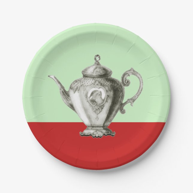 Prato De Papel Festa de chá de Natal (Frente)