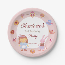 Prato De Papel Festa de chá rosa, rosa, rosa