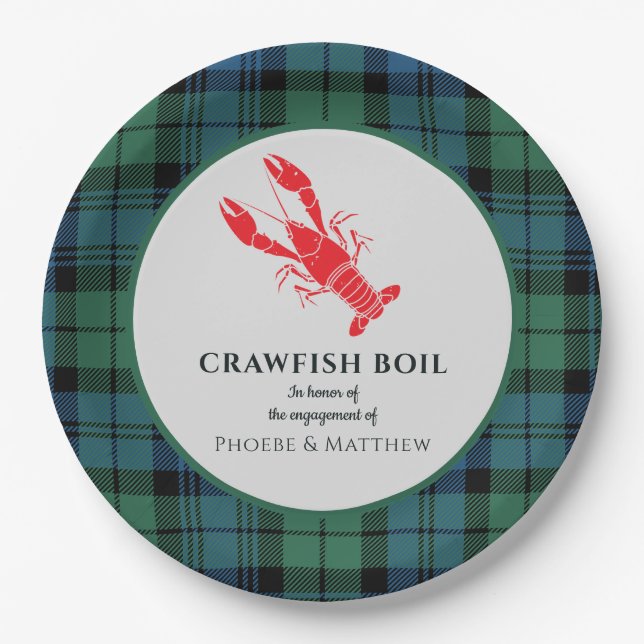 Prato De Papel Festa de Compromisso do Fervido de Lagustim Xadrez (Frente)