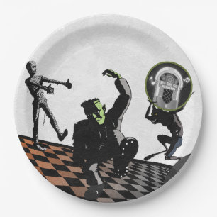 Prato De Papel Festa de Costume de Monstros de Halloween