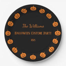 Prato De Papel Festa de Costume Laranja do Halloween