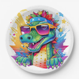 Prato De Papel Festa de Crocodilo de Aniversário Divertido