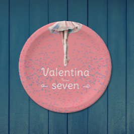 Prato De Papel Festa de dança de Ballerina Tutu, rosa, pastel de 