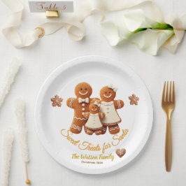 Prato De Papel Festa de Decoração de Biscoito da Família de Pão d