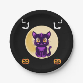 Prato De Papel Festa de Dia do Cartoon Púrpura